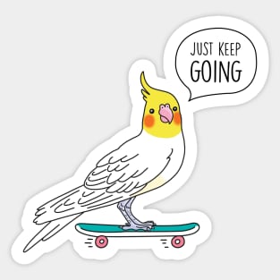 Skater Cockatiel Sticker